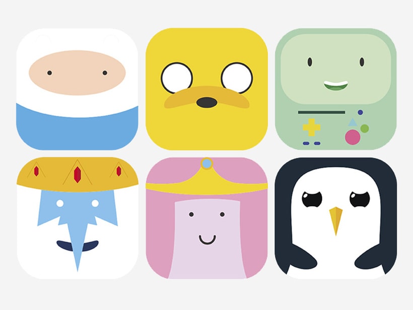 Descarga gratis el pack de iconos de Adventure Time 1